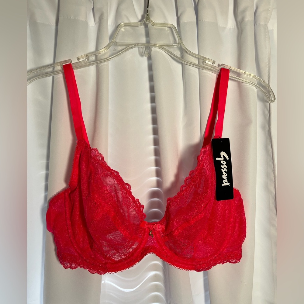 NWT GOSSARD Superboost Lace
Lace balconette bra in Diva Pink sz 36DD